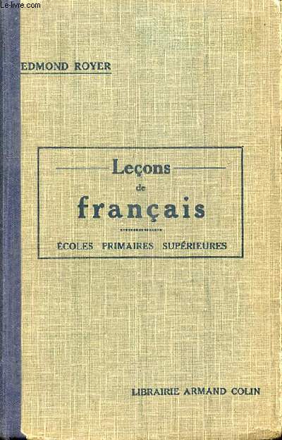 LECON DE FRANCAIS - ECOLE PRIMAIRES SUPERIEURES