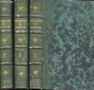 JUS CANONICUM UNIVERSUM JUXTA TITULOS DECRETALIUM IN QUAESTIONES DISTRIBUTUM - 3 TOMES EN 3 VOLUMES