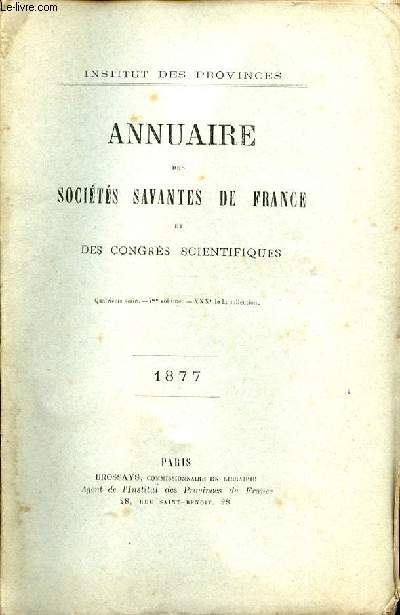 ANNUAIRE DES SOCIETES SAVANTES DE FRANCE ET DES CONGRES SCIENTIFIQUES - QUATRIEME SERIE - 7EME VOLUME - XXXEME DE LA COLLECTION