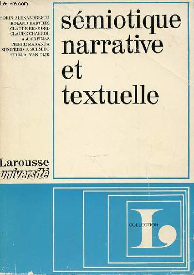 SEMIOTIQUE NARRATIVE ET TEXTUELLE