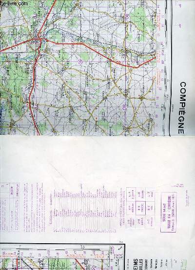 CARTE DE FRANCE / COMPIEGNE / 1/100000- FEUILLE K6 - SERIE M662 - EDITION3 - IGNIF AVRIL 1971