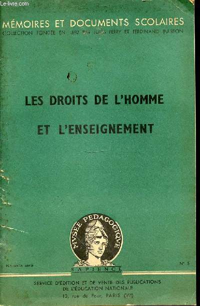 LES DROITS DE L'HOMMES ET L'ENSEIGNEMENT