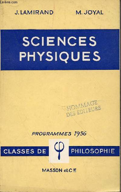 SCIENCES PHYSIQUES - PROGRAMMES 1956