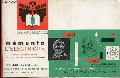 MEMENTO D'ELECTRICITE - CLASSE DE PREMIERE AA' CC' MM'