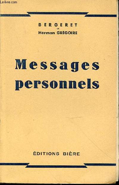 MESSAGES PERSONNELS - EDITION ORIGINALE