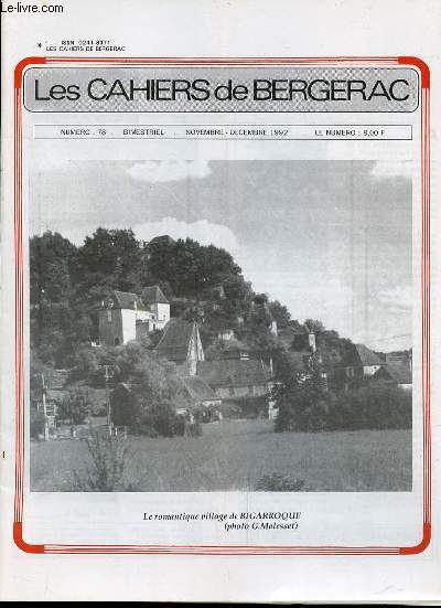 LES CAHIERS DE BERGERAC - N78 - NOV-DEC 1992 -
