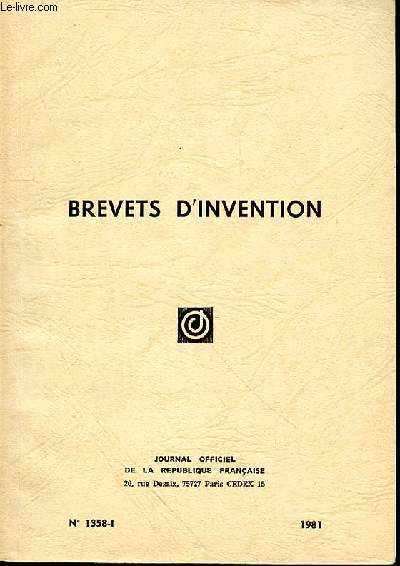 BREVETS D'INVENTION N1358-1