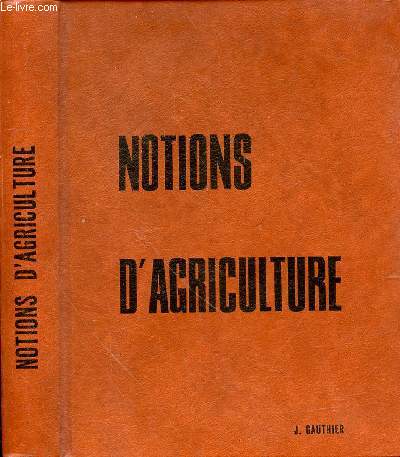 NOTIONS D'AGRICULTURE