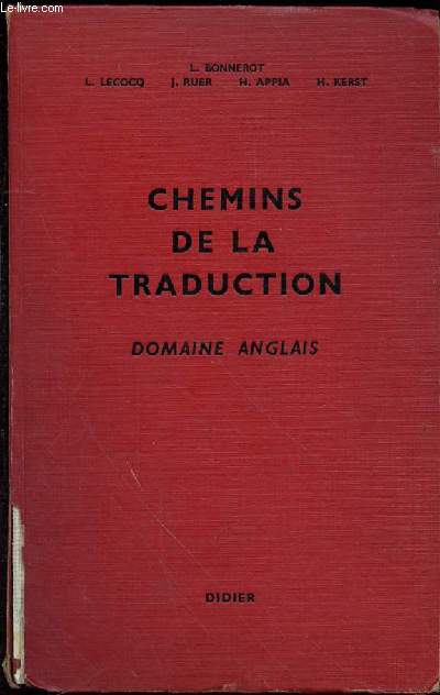 CHEMINS DE LA TRADUCTION - DOMAINE ANGLAIS