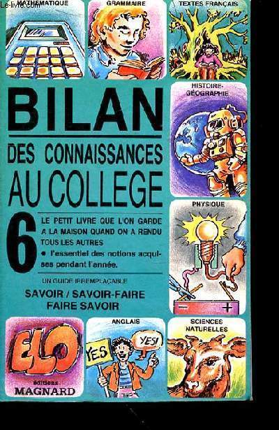 BILAN DES CONNAISSANCES AU COLLEGE / 6e