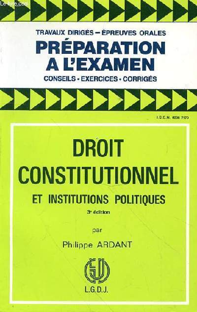 PREPARATION A L'EXAMEN - DROIT CONSTITUTIONNEL ET INSTITUTIONS POLITIQUES - 3e EDITION