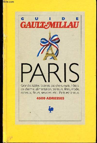 GUIDE GAULT MILLAU PARIS 1989
