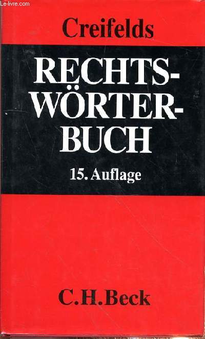 Rechtsworterbuch 15. auflage