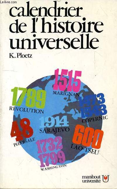 CALENDRIER DE L'HISTOIRE UNIVERSELLE