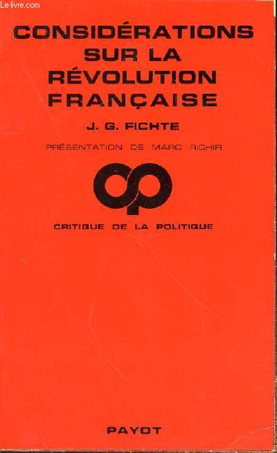 CONSIDERATION SUR LA REVOLUTION FRANCAISE