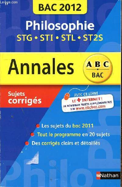 ANNALES - PHLOSOPHIE - STG - STI - STL - ST2S