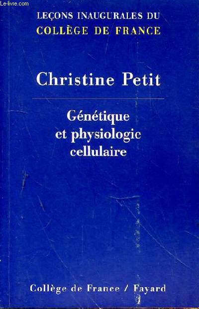 CHAIRE DE GENETIQUE ET PHYSIOLOGIE CELLULAIRE