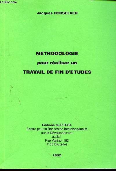 METHODOLOGIE POUR REALISER UN TRAVAIL DE FIN D'ETUDES