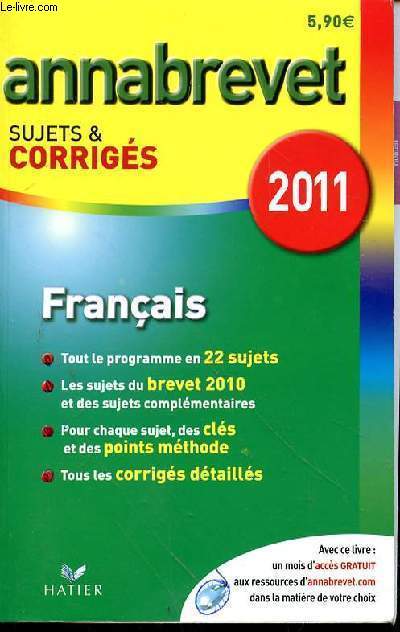 ANNABREVET - SUJETS ET CORRIGES 2011 - FRANCAIS