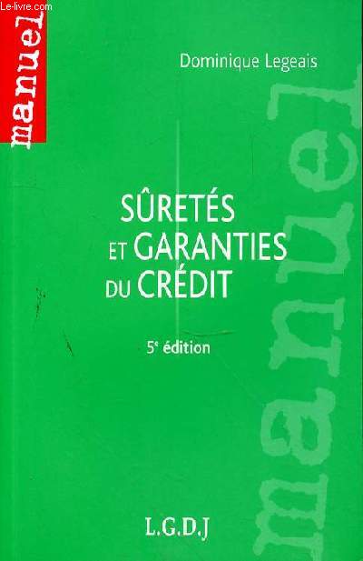 SURETES ET GARANTIES DU CREDIT - 5e EDITION