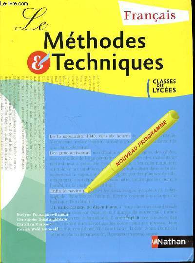 LE METHODES ET TECHNIQUES - CLASSES DES LYCEES