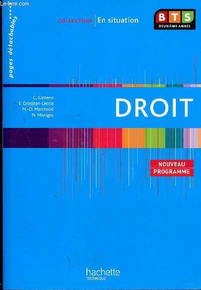 Droit, BTS 2e anne, Livre de l'lve, d. 2010 - fiches dtachable.