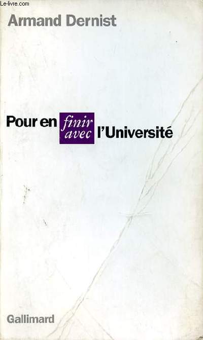 POUR EN FINIR AVEC L'UNIVERSITE
